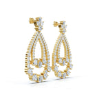 The Sovereign Pear: 8.36 CTW Double-Teardrop Chandelier Lab-Grown Diamond Earrings 14K-18K Diamond/Platinum