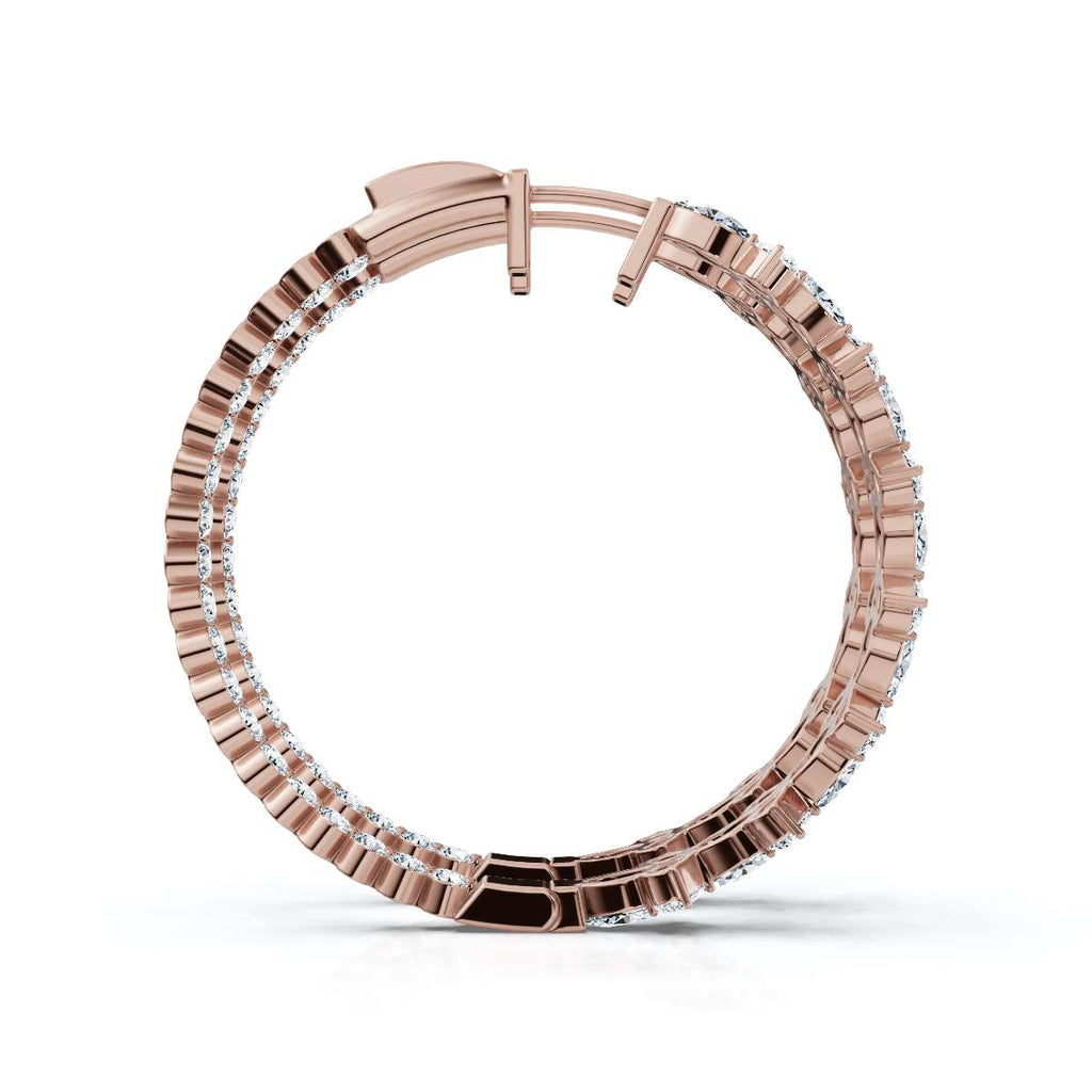 The Sovereign Mosaic: 7.84 CTW Mixed-Cut Multi-Shape Inside-Out Diamond Hoop Earrings 14K-18K Gold/Platinum