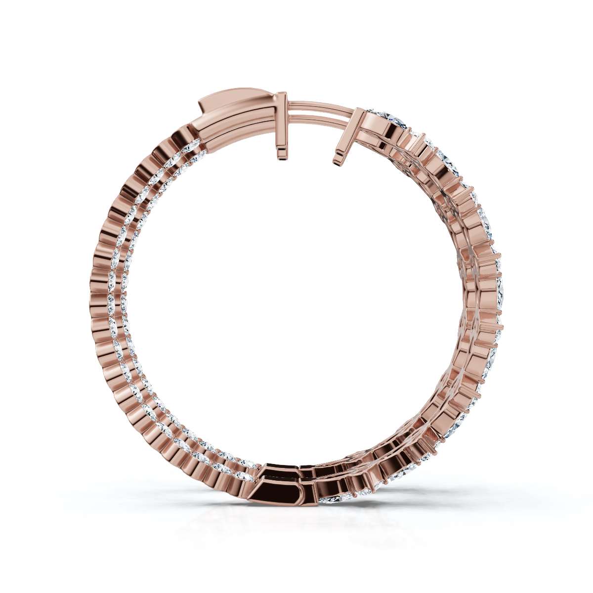 The Sovereign Mosaic: 7.84 CTW Mixed-Cut Multi-Shape Inside-Out Diamond Hoop Earrings 14K-18K Gold/Platinum