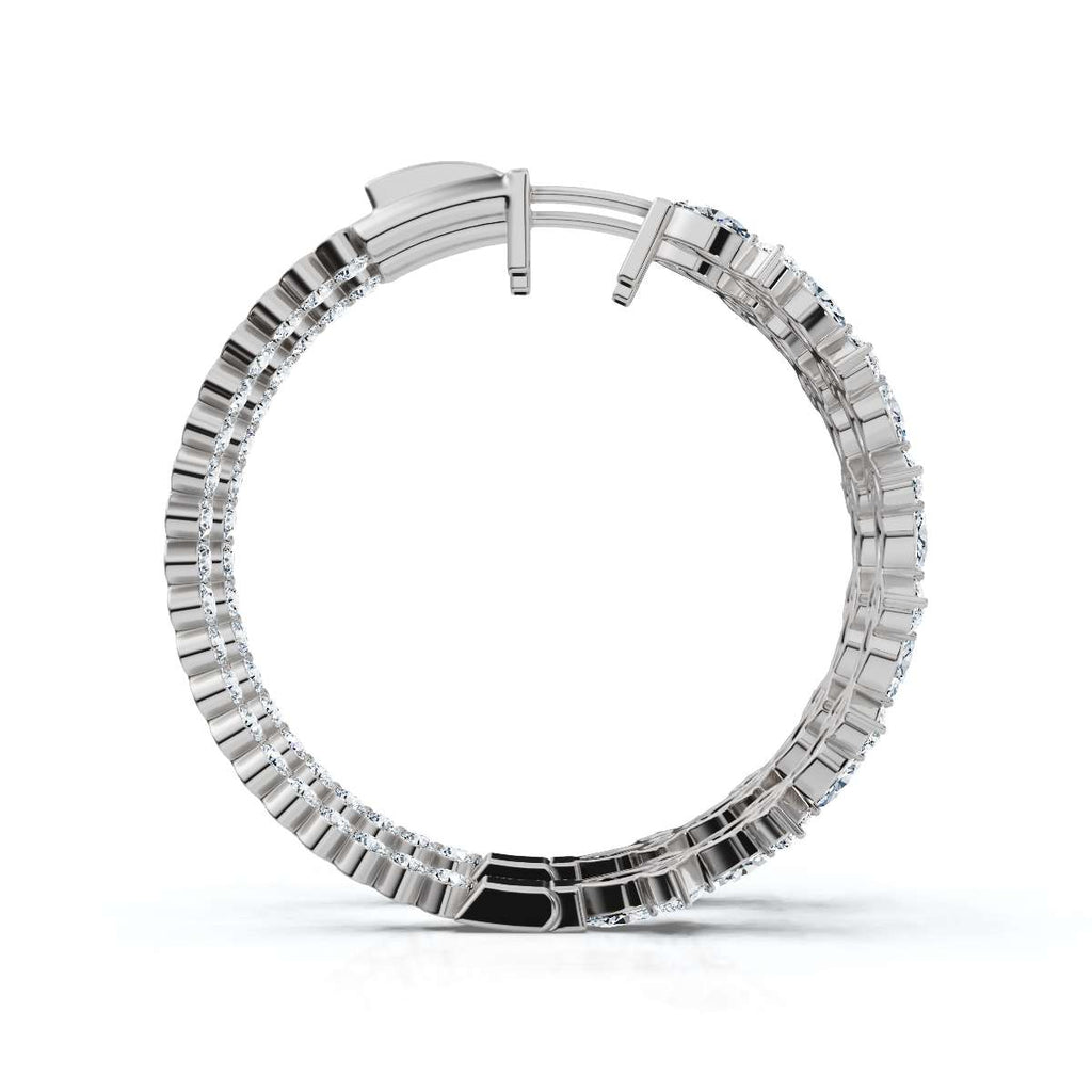 The Sovereign Mosaic: 7.84 CTW Mixed-Cut Multi-Shape Inside-Out Diamond Hoop Earrings 14K-18K Gold/Platinum