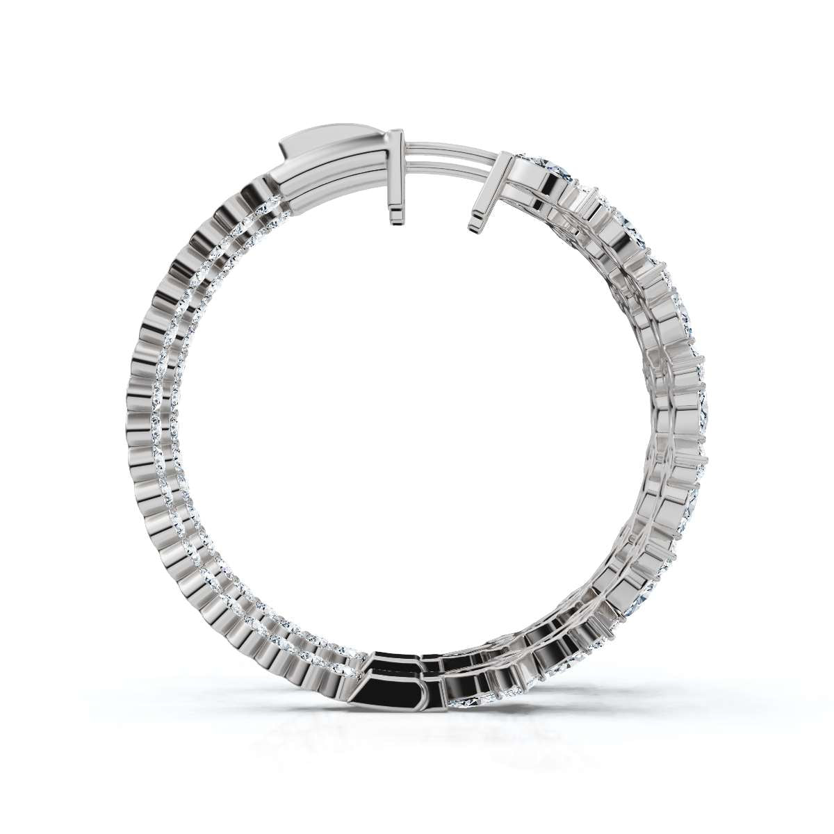 The Sovereign Mosaic: 7.84 CTW Mixed-Cut Multi-Shape Inside-Out Diamond Hoop Earrings 14K-18K Gold/Platinum