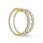 The Sovereign Mosaic: 7.84 CTW Mixed-Cut Multi-Shape Inside-Out Diamond Hoop Earrings 14K-18K Gold/Platinum