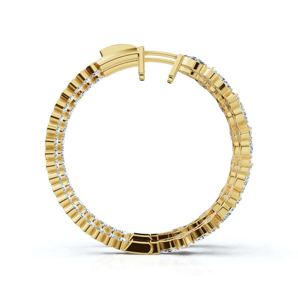 The Sovereign Mosaic: 7.84 CTW Mixed-Cut Multi-Shape Inside-Out Diamond Hoop Earrings 14K-18K Gold/Platinum