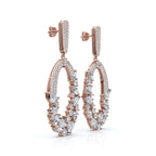 The Sovereign Asymmetric: 8.12 CTW Mixed-Cut Multi-Shape Oval Chandelier Earrings 14K-18K Gold/Platinum
