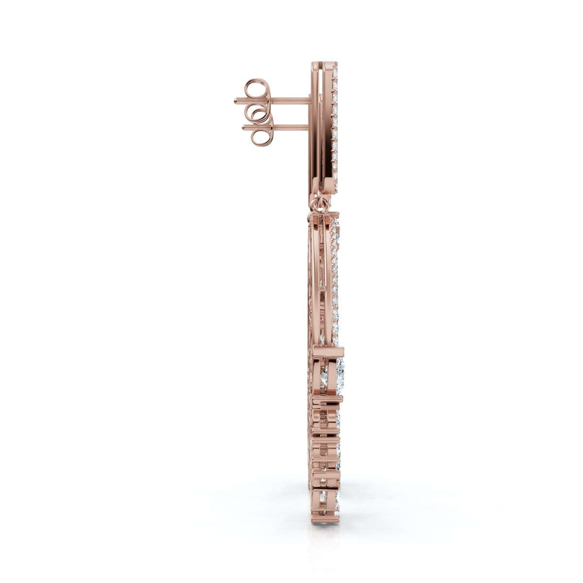 The Sovereign Asymmetric: 8.12 CTW Mixed-Cut Multi-Shape Oval Chandelier Earrings 14K-18K Gold/Platinum