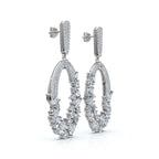 The Sovereign Asymmetric: 8.12 CTW Mixed-Cut Multi-Shape Oval Chandelier Earrings 14K-18K Gold/Platinum
