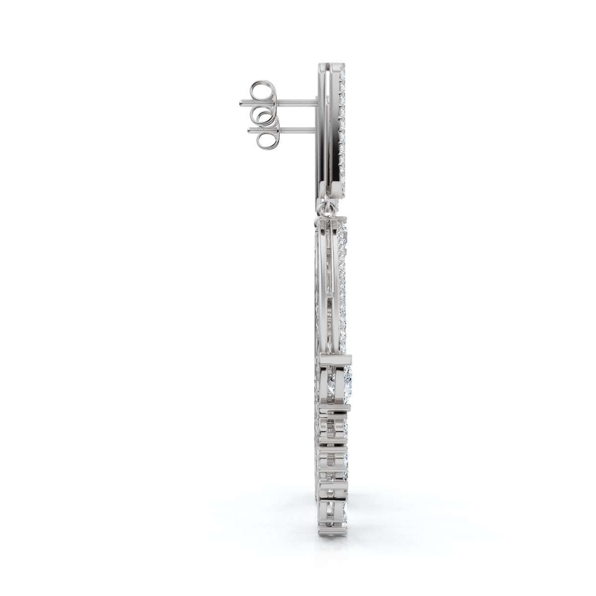 The Sovereign Asymmetric: 8.12 CTW Mixed-Cut Multi-Shape Oval Chandelier Earrings 14K-18K Gold/Platinum