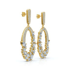 The Sovereign Asymmetric: 8.12 CTW Mixed-Cut Multi-Shape Oval Chandelier Earrings 14K-18K Gold/Platinum