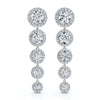 The Sovereign Cascade: 11.77 CTW Graduated Round Brilliant Halo Drop Earrings 14K-18K Gold/Platinum