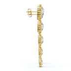 The Sovereign Cascade: 11.77 CTW Graduated Round Brilliant Halo Drop Earrings 14K-18K Gold/Platinum