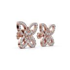 The Mariposa Silhouette: 1.06 CTW Layered Diamond Butterfly Statement Stud Earrings Gold/Platinum