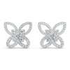 The Mariposa Silhouette: 1.06 CTW Layered Diamond Butterfly Statement Stud Earrings Gold/Platinum