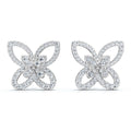 The Mariposa Silhouette: 1.06 CTW Layered Diamond Butterfly Statement Stud Earrings Gold/Platinum