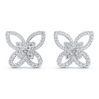 The Mariposa Silhouette: 1.06 CTW Layered Diamond Butterfly Statement Stud Earrings Gold/Platinum