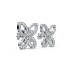The Mariposa Silhouette: 1.06 CTW Layered Diamond Butterfly Statement Stud Earrings Gold/Platinum