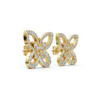 The Mariposa Silhouette: 1.06 CTW Layered Diamond Butterfly Statement Stud Earrings Gold/Platinum
