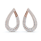 The Sovereign Twist: 3.93 CTW Architectural Infinity Teardrop Hoop Earrings 14K-18K Gold/Platinum