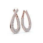 The Sovereign Twist: 3.93 CTW Architectural Infinity Teardrop Hoop Earrings 14K-18K Gold/Platinum