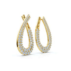 The Sovereign Twist: 3.93 CTW Architectural Infinity Teardrop Hoop Earrings 14K-18K Gold/Platinum