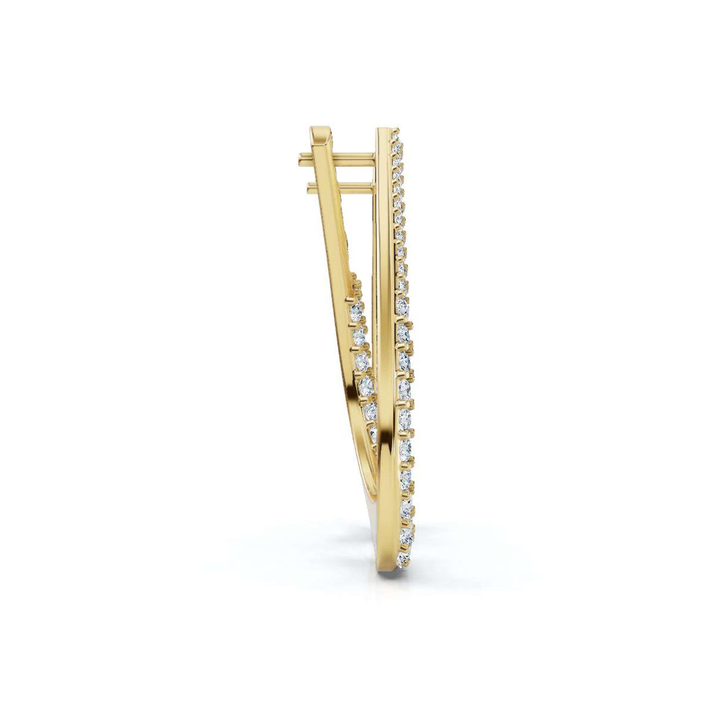 The Sovereign Twist: 3.93 CTW Architectural Infinity Teardrop Hoop Earrings 14K-18K Gold/Platinum