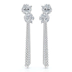 The Blossom Stiletto Max: 8.42 CTW Multi-Shape Floral Tassel Drop Earrings 14K-18K Gold/Platinum