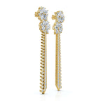 The Blossom Stiletto Max: 8.42 CTW Multi-Shape Floral Tassel Drop Earrings 14K-18K Gold/Platinum