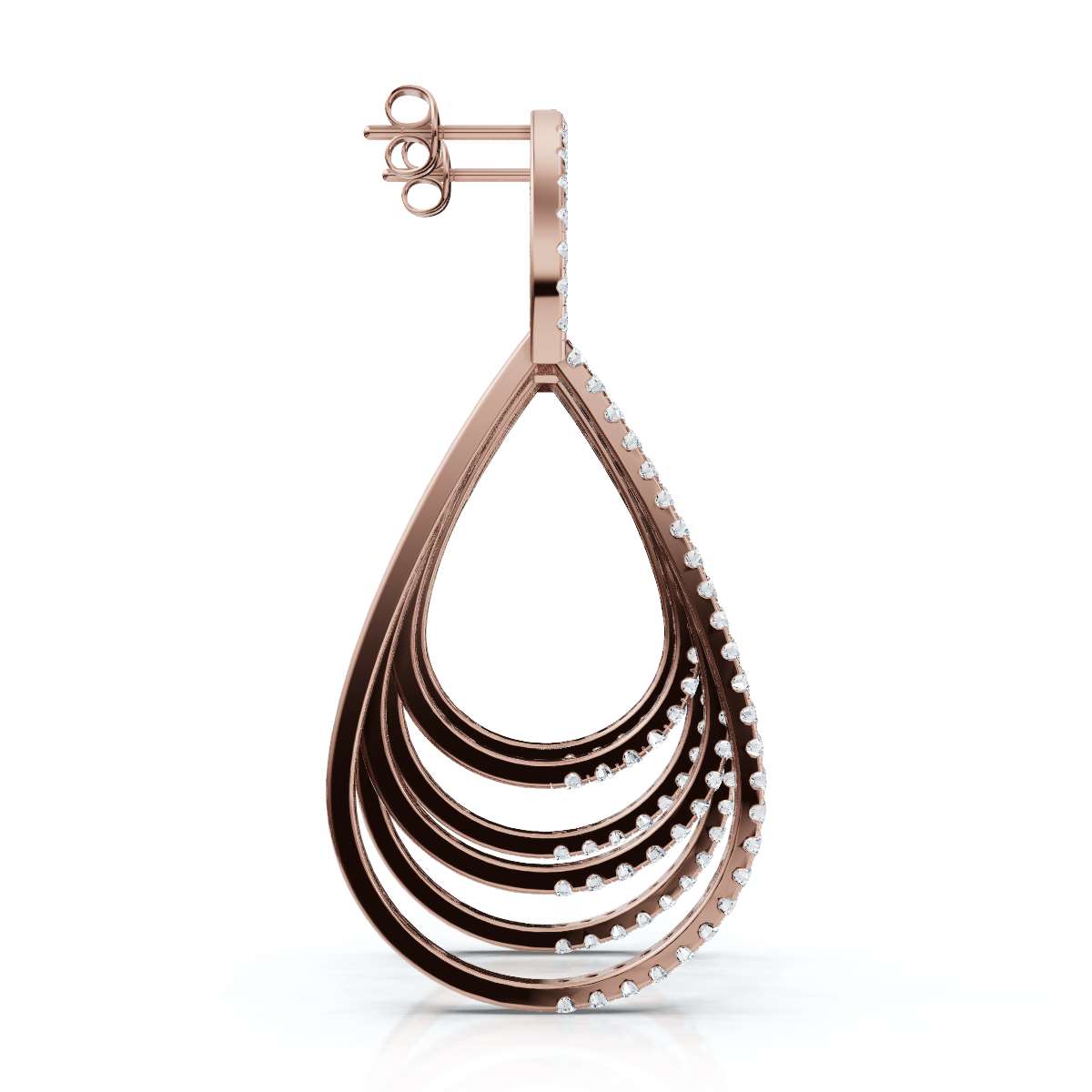 The Sovereign Cascade: 2.65 CTW Triple-Nested Teardrop Drop Earrings 14-18K Gold/Platinum