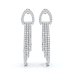 The Sovereign Cascade: 2.65 CTW Triple-Nested Teardrop Drop Earrings 14-18K Gold/Platinum