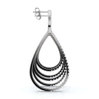 The Sovereign Cascade: 2.65 CTW Triple-Nested Teardrop Drop Earrings 14-18K Gold/Platinum