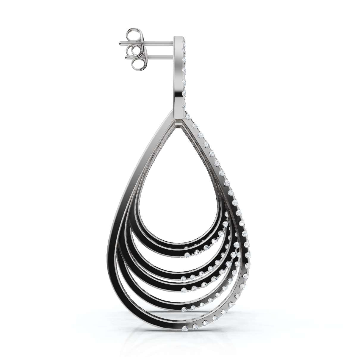 The Sovereign Cascade: 2.65 CTW Triple-Nested Teardrop Drop Earrings 14-18K Gold/Platinum