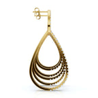 The Sovereign Cascade: 2.65 CTW Triple-Nested Teardrop Drop Earrings 14-18K Gold/Platinum