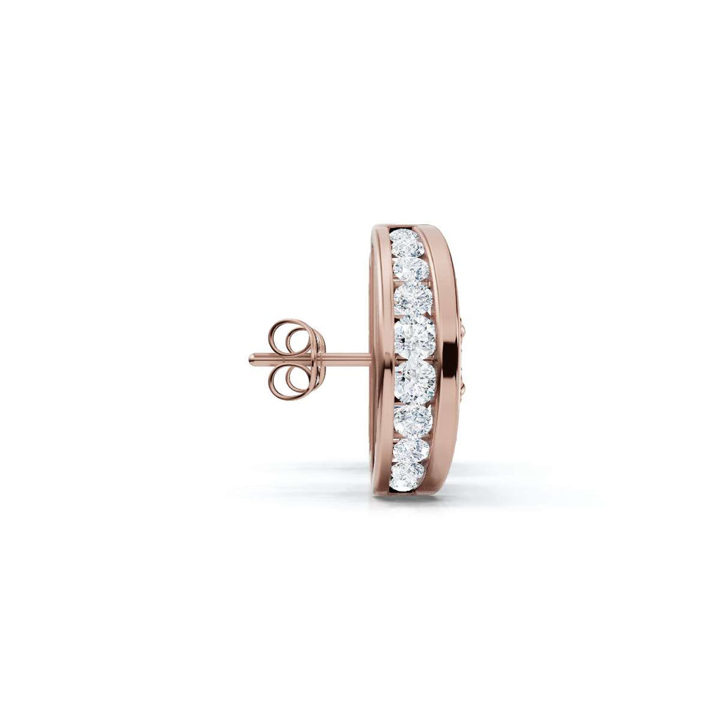 The Eclipse Split-Disc: 3.72 CTW Architectural Solitaire Stud Earrings 14K-18K Gold/Platinum