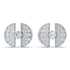 The Eclipse Split-Disc: 3.72 CTW Architectural Solitaire Stud Earrings 14K-18K Gold/Platinum