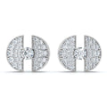The Eclipse Split-Disc: 3.72 CTW Architectural Solitaire Stud Earrings 14K-18K Gold/Platinum