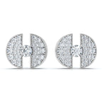 The Eclipse Split-Disc: 3.72 CTW Architectural Solitaire Stud Earrings 14K-18K Gold/Platinum