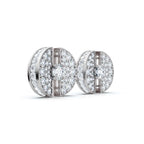 The Eclipse Split-Disc: 3.72 CTW Architectural Solitaire Stud Earrings 14K-18K Gold/Platinum