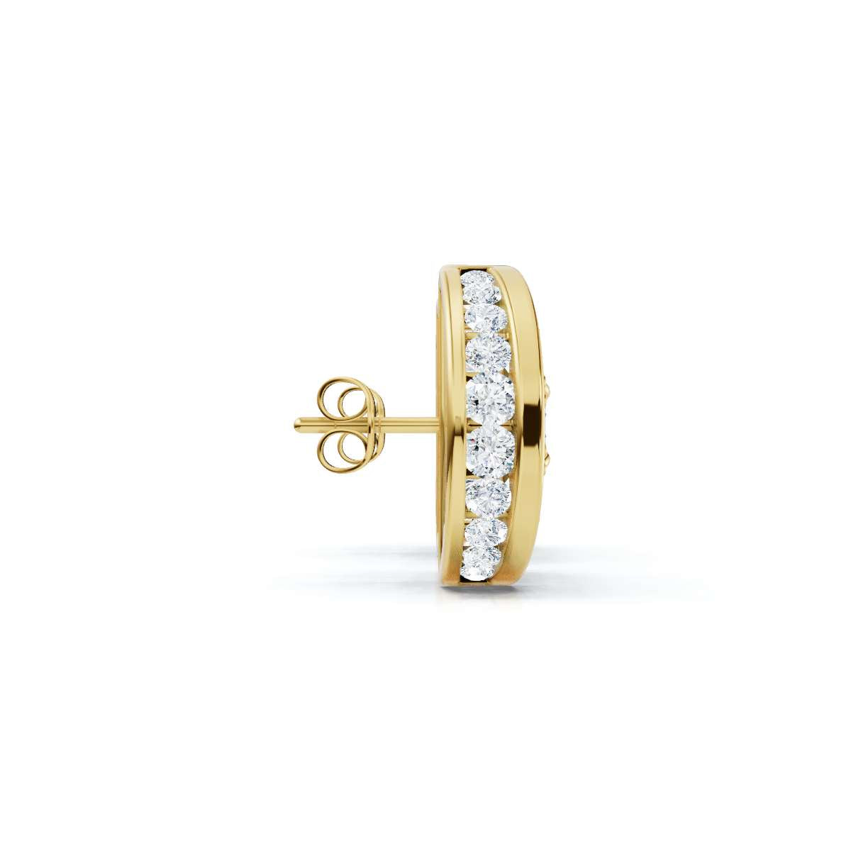 The Eclipse Split-Disc: 3.72 CTW Architectural Solitaire Stud Earrings 14K-18K Gold/Platinum