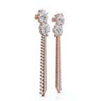 The Blossom Stiletto: 6.64 CTW Multi-Shape Floral Tassel Drop Earrings 14K-18K Gold/Platinum