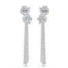 The Blossom Stiletto: 6.64 CTW Multi-Shape Floral Tassel Drop Earrings 14K-18K Gold/Platinum