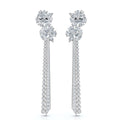 The Blossom Stiletto: 6.64 CTW Multi-Shape Floral Tassel Drop Earrings 14K-18K Gold/Platinum