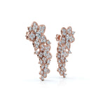 The Blossom Cascade: 3.30 CTW Lab-Grown Diamond Floral Crawler Studs 14K-18K Gold/Platinum