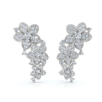 The Blossom Cascade: 3.30 CTW Lab-Grown Diamond Floral Crawler Studs 14K-18K Gold/Platinum