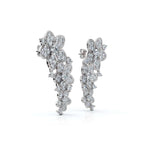 The Blossom Cascade: 3.30 CTW Lab-Grown Diamond Floral Crawler Studs 14K-18K Gold/Platinum