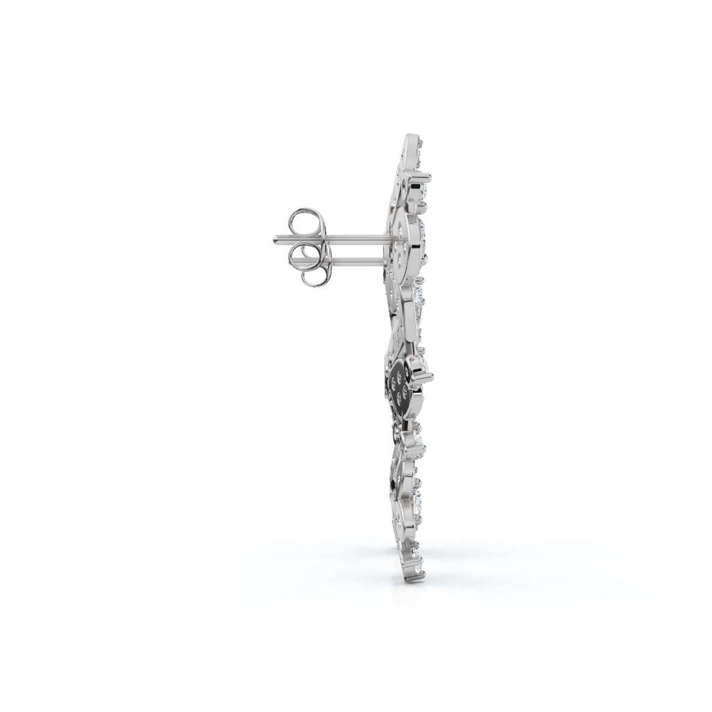 The Blossom Cascade: 3.30 CTW Lab-Grown Diamond Floral Crawler Studs 14K-18K Gold/Platinum