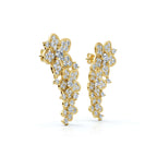 The Blossom Cascade: 3.30 CTW Lab-Grown Diamond Floral Crawler Studs 14K-18K Gold/Platinum