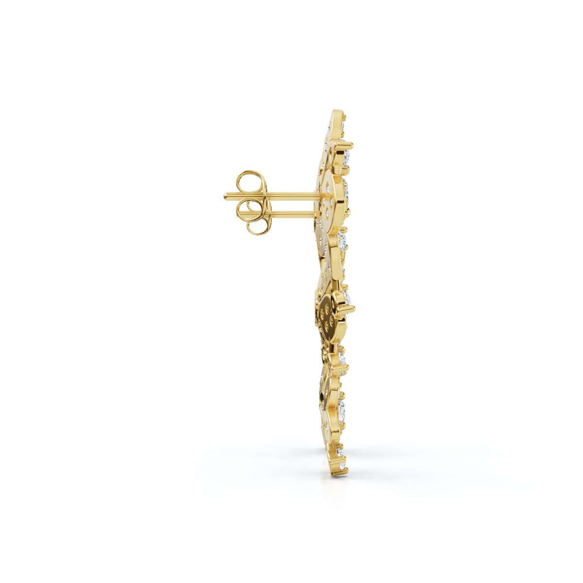 The Blossom Cascade: 3.30 CTW Lab-Grown Diamond Floral Crawler Studs 14K-18K Gold/Platinum