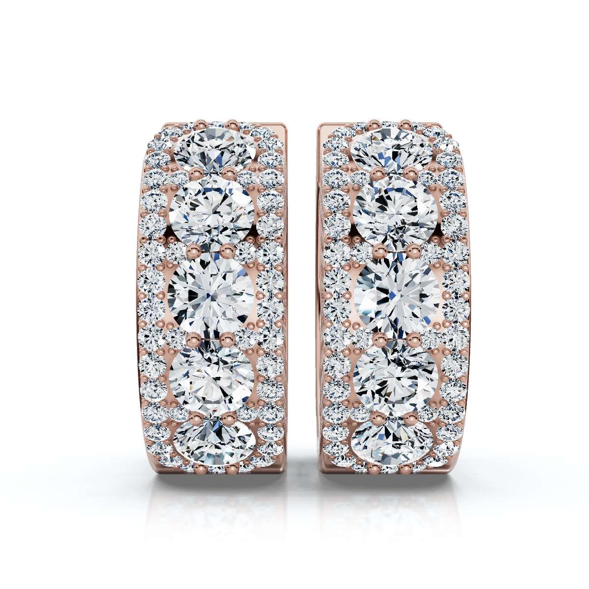 The Royal Halo Wide-Band: 2.12 CTW Lab-Grown Diamond Huggie Hoops 14K-18K Gold/Platinum