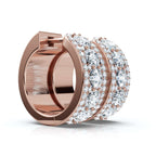 The Royal Halo Wide-Band: 2.12 CTW Lab-Grown Diamond Huggie Hoops 14K-18K Gold/Platinum