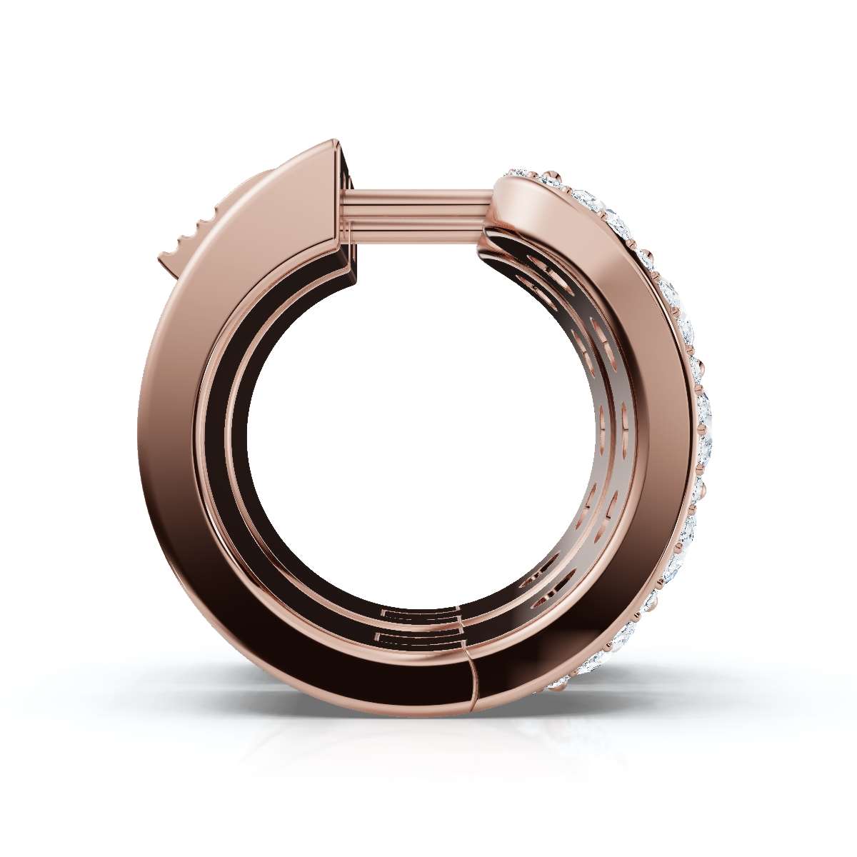 The Royal Halo Wide-Band: 2.12 CTW Lab-Grown Diamond Huggie Hoops 14K-18K Gold/Platinum