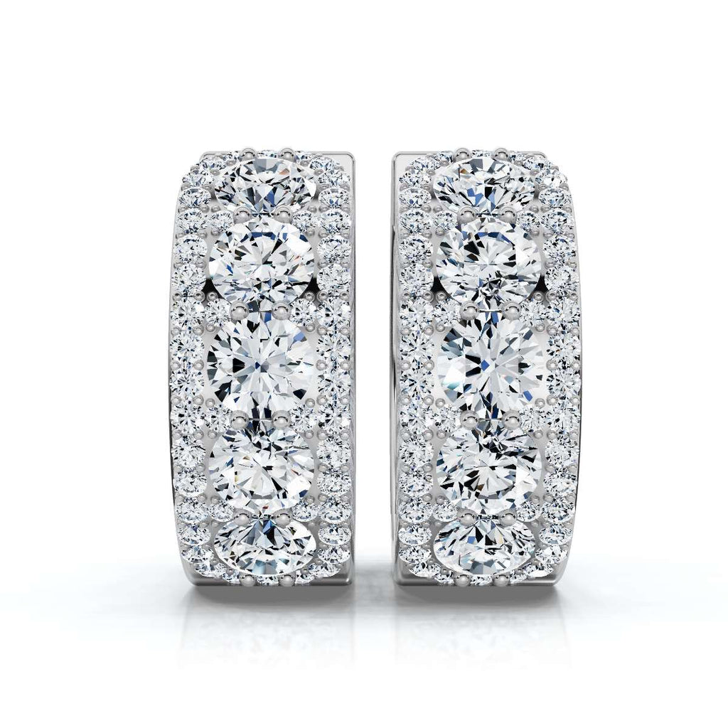 The Royal Halo Wide-Band: 2.12 CTW Lab-Grown Diamond Huggie Hoops 14K-18K Gold/Platinum